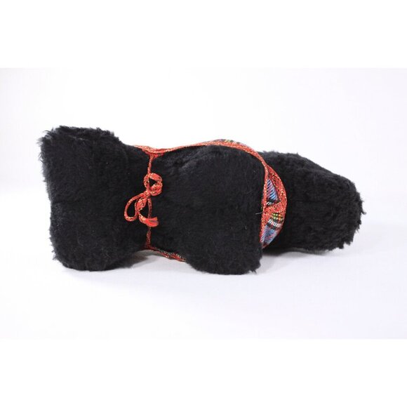 Vintage Black Scottie plush toy, Weston terrier handmade ca 1960s kids toy, - Picture 9 of 9